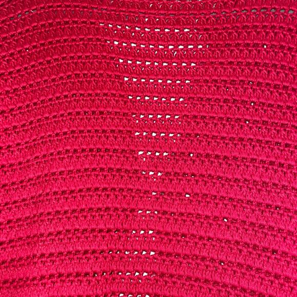 Monterey Bay Retro Cardigan Open Knit Sz XL Red Open Knit Sweater Grannycore - Picture 11 of 12